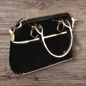 Black Patent Leather type Cocktail Purse