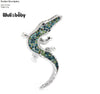Alligator Squiggle Green Rhinestone Pin Pendants alloy