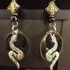 E Snake Copper Ring Blue Gold Bead