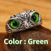 Owl Fun Color Eyes Adjustable Ring alloy