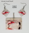 Spoonbill and Reddish Egret Necklace & Earrings