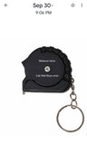 Wall Boys Darwin Mini Black Tape Measure Keychain