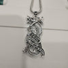 Dragon sm Flat Ornate SS Necklace