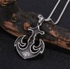 Ornate Anchor Necklace Stainless Steel Fishing Jewelry