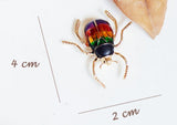 Beetle Iridescent Enamel Metal Brooch