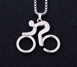 Road Bike w Rider Necklace SS