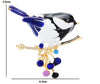 Cute Black-Capped Little Chickadee Enamel Brooch Bird