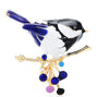 Cute Black-Capped Little Chickadee Enamel Brooch Bird