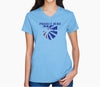 Project Hero Eagle Crest Ladies Blue V-Neck Performance Shirts