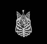 Cat Maine Coon Face Necklace