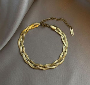 Herringbone Braided Bracelet Stainless Steel