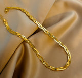 Herringbone Braided Necklace Stainless Steel