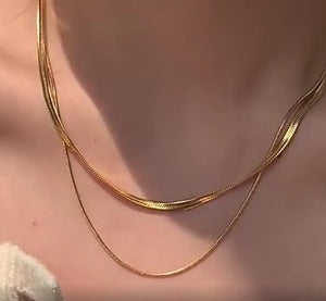 Herringbone Double strung Necklace