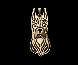 Boxer Cropped Ears Face Necklace