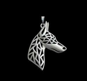 Doberman Profile Face Necklace