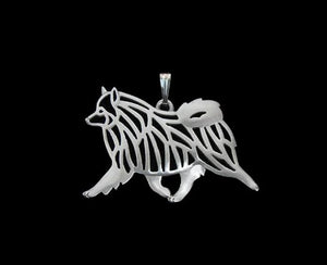 Keeshond Face Necklace