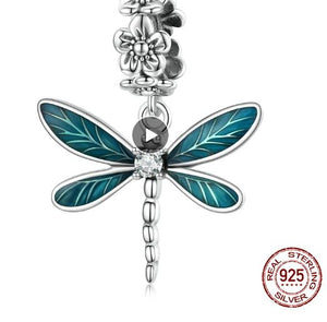 Dragonfly Zircon and Sterling Silver Necklace