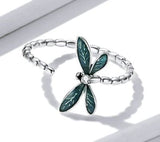 Dragonfly Zircon and Sterling Silver Ring