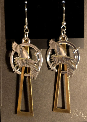 Egret Brass triangle drops Earring