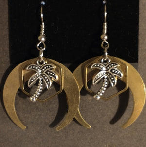 Palm Tree Moon Earrings Jewelry