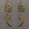 Wolf Tooth Ornate Bronze  Earrings