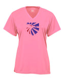 Eagle Crest Ladies Pink V-Neck Performance T-Shirt