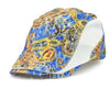 24a Newsboy Oriental Blue White Flat Cap Hat