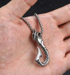 Fish Hook Necklace Pendant Stainless Steel