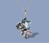 Flowers Soft Blue Grey Artful Necklace