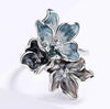 Flowers Soft Blue Grey Artful Ring