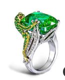 Frog w big Green stone, small ring