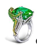 Frog w big Green stone, small ring