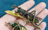 Grasshopper Colorful Rhinestones Brooch Pin