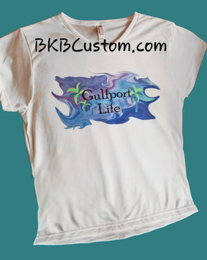 Gulfport Life Ladies Sublivie V-Neck T-Shirt   White