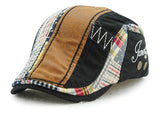 8a Newsboy Brown strip Black Plaid Cap Hat