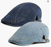 9 Newsboy Blue Denim Curved Seams Cabbie Euro Hat Cap
