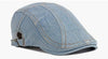 9 Newsboy Blue Denim Curved Seams Cabbie Euro Hat Cap