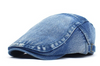 14 Newsboy Plain Blue Jean Flat Hat Cap