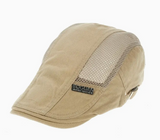 17 Flat Vented Khaki Newsboy Cap Hat