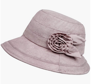 Ladies Flower Sun Hat Purple