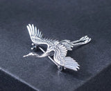 Heron Egret Flying Sterling Silver Brooch Pin