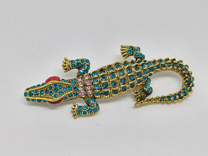 Alligator Rhinestones Brooch