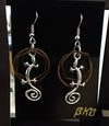 Gecko on Copper Rings Earrings