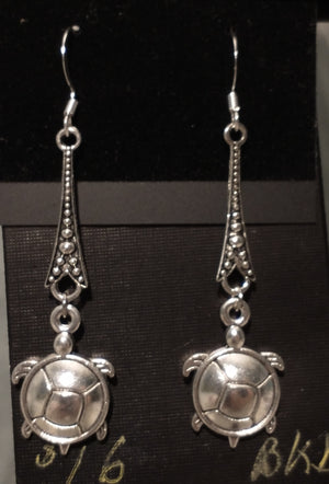 Turtle Art Deco Drop Earrings