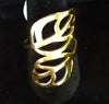Leaves Double goldtone Ring Stainless Steel