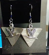 Egret Silvertone Triangle drops Earrings