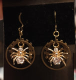 Spider Crystal Necklace Earrings Set