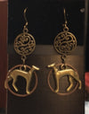 Greyhound Ornate Copper Bronze Earrings