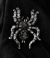 Spider Black Rhinestones Brooch Lg