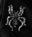 Spider Black Rhinestones Brooch Lg